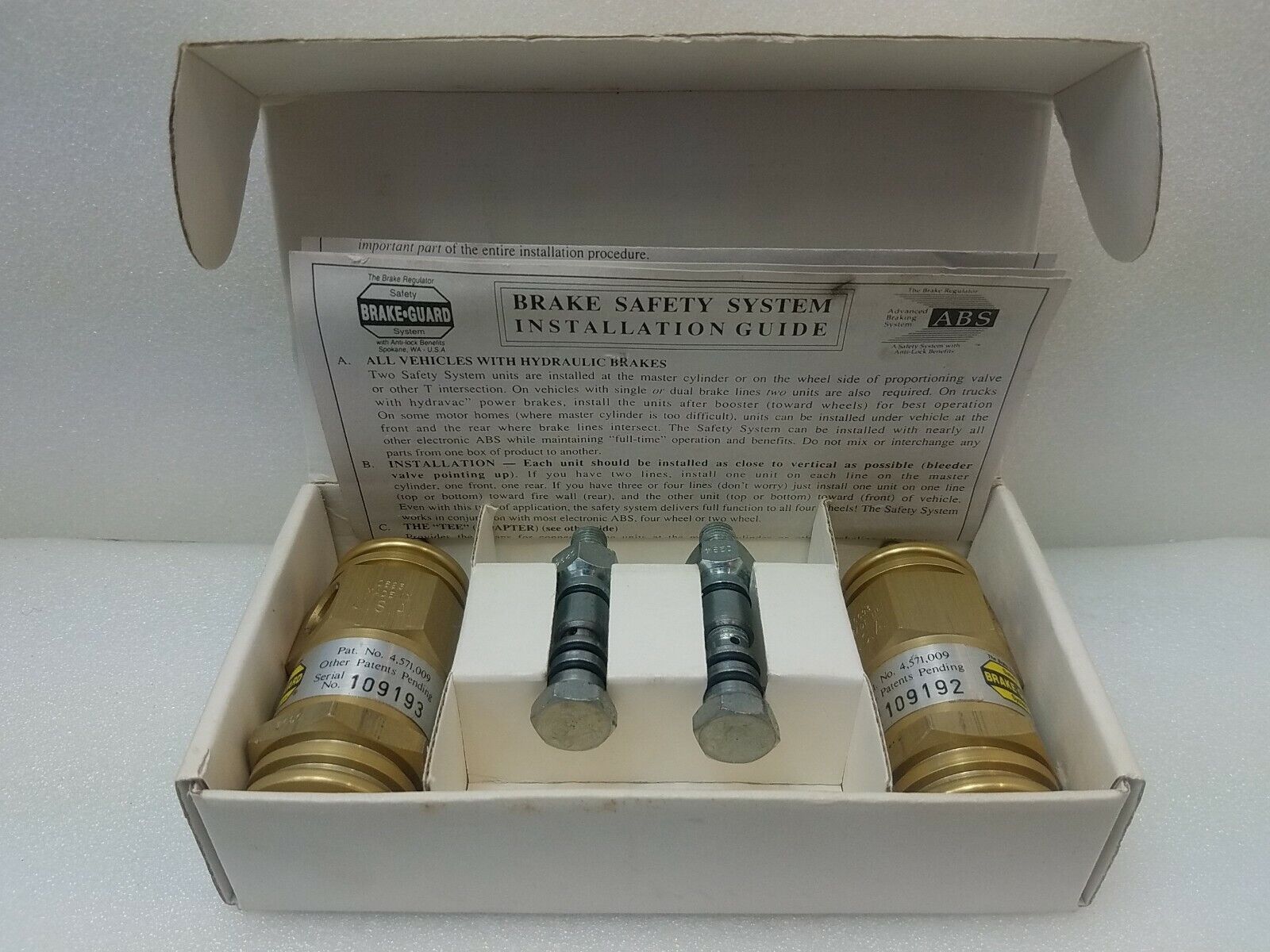 1 Brakes29333 BRAKE-GUARD Safety System HD-400 for Motorhome RV Truck w/ Hydraulic